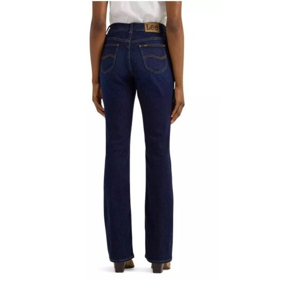 Lee Womens Mid Rise Dark wash Legendary Bootcut Jeans Sz 10 Short New - Picture 1 of 8